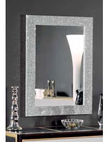 Specchiera glitter argento rettangolare- Misure: l.65 x h.85 x p.3