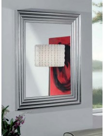 Specchiera foglia argento brillante rettangolare- Misure: l.90 x h.148 x p.5
