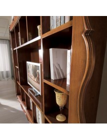 MOBILI 2G -  Porta Tv Cornice classica 14 vani legno bassano 235X37x192 vista frontale