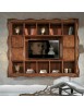 MOBILI 2G - Parete porta tv a Cornice 14 vani con porte legno bassano 235X37x192 vista frontale