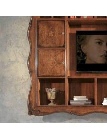 MOBILI 2G - Parete porta tv a Cornice 14 vani con porte legno bassano 235X37x192 vista frontale