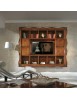 MOBILI 2G - Parete porta tv a Cornice 14 vani con porte legno bassano 235X37x192 vista frontale