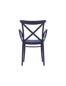 MOBILI 2G - SET 2 Poltrone polipropilene con braccioli antracite 57X52x85 vista schienale