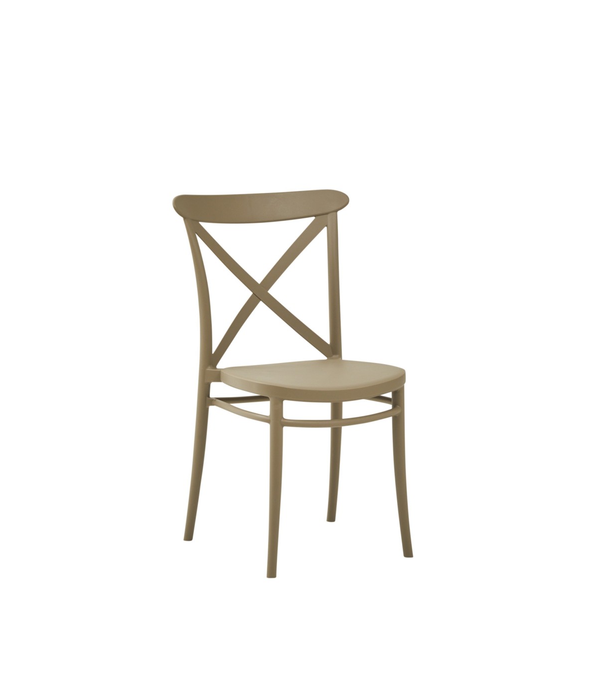 MOBILI 2G - SET 2 Sedie moderne polipropilene tortora 51X51x87 vista frontale