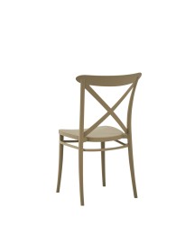 MOBILI 2G - SET 2 Sedie moderne polipropilene tortora 51X51x87 vista frontale