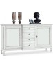 MOBILI 2G - Madia Credenza legno 2 Porte 4 Cassetti bianco 201 x 52 H 113 vista frontale