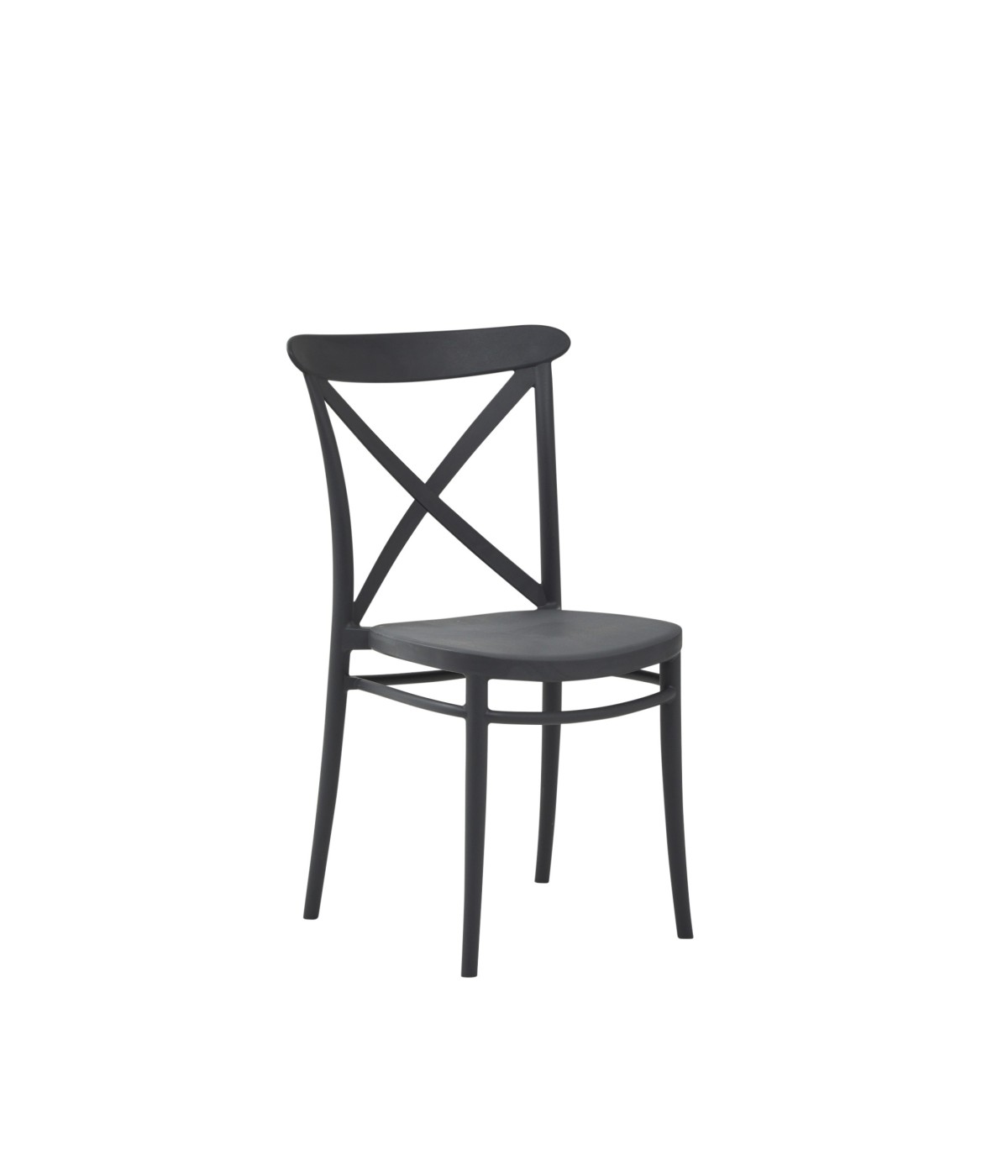 MOBILI 2G - SET 2 Sedie moderne polipropilene antracite 51X51x87 VISTA FRONTALE