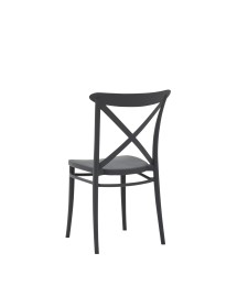 MOBILI 2G - SET 2 Sedie moderne polipropilene antracite 51X51x87 VISTA SCHIENALE