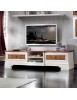 MOBILI 2G - Porta tv classico 2 cassetti legno shabby bicolore  200x52x50 vista frontale