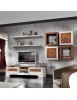 MOBILI 2G - Porta tv classico 2 cassetti legno shabby bicolore  200x52x50 vista frontale