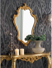 Specchiera in foglia oro sagomata Misure: L.60 x H.90 x P. 4