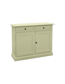 MOBILI 2G - Madia Credenza Shabby Chic In Legno 2 Porte avorio 105x42x85 vista frontale