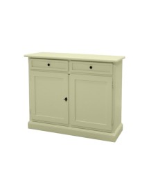 MOBILI 2G - Madia Credenza Shabby Chic In Legno 2 Porte avorio 105x42x85 vista frontale