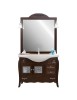 MOBILI 2G - Mobile bagno completo classico colonna legno brillanti tinta noce vista frontale