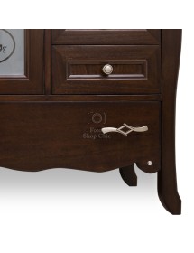 MOBILI 2G - Mobile bagno completo classico colonna legno brillanti tinta noce vista frontale gambe