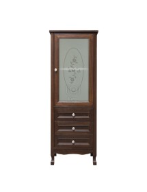 MOBILI 2G - Mobile bagno arte povera con colonna legno tinta noce vista frontale