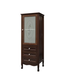 MOBILI 2G - Mobile bagno arte povera con colonna legno tinta noce vista frontale