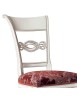MOBILI 2G - Sedia classica imbottita tessuto shabby bianco 51x64x99 vista frontale