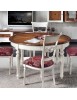 MOBILI 2G - Sedia classica imbottita tessuto shabby bianco 51x64x99 vista frontale