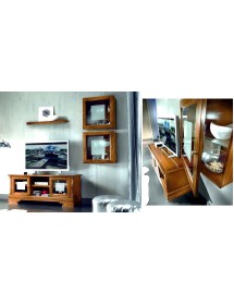 MOBILI 2G - Parete Attrezzata classica porta tv legno bassano vista frontale