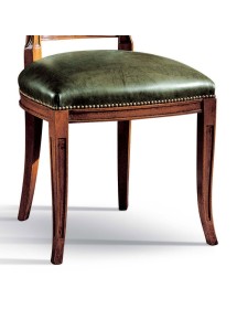 MOBILI 2G - Sedia classica imbottita ecopelle tessuto 48x60x97 vista ecopelle