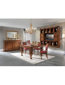 MOBILI 2G - Tavolo quadrato allungabile classico legno tinta noce 128X128x78 vista frontale