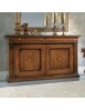 MOBILI 2G - Credenza classica 2 porte 2 cassetti legno tinta noce segreto 200X58x113 vista frontale