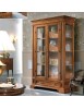 MOBILI 2G - Vetrina classica 2 porte 1 cassetto legno bassano segreto 142X49x210 vista frontale