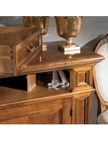 MOBILI 2G - Credenza classica 2 porte 2 cassetti legno  bassano segreto 141X48x101 vista frontale
