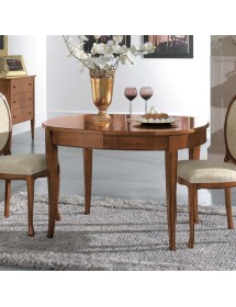 MOBILI 2G - Tavolo ovale allungabile Classico Legno bassano 115x95x78 vista laterale
