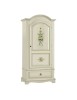 MOBILI 2G - ARMADIO 1 PORTA IN LEGNO SHABBY BIANCO DECORATO 96X56X196 vista frontale