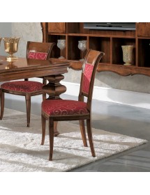 MOBILI 2G -  Soggiorno Classico Completo Legno Intarsio Finitura Bassano segreto VISTA LATERALE SEDIA