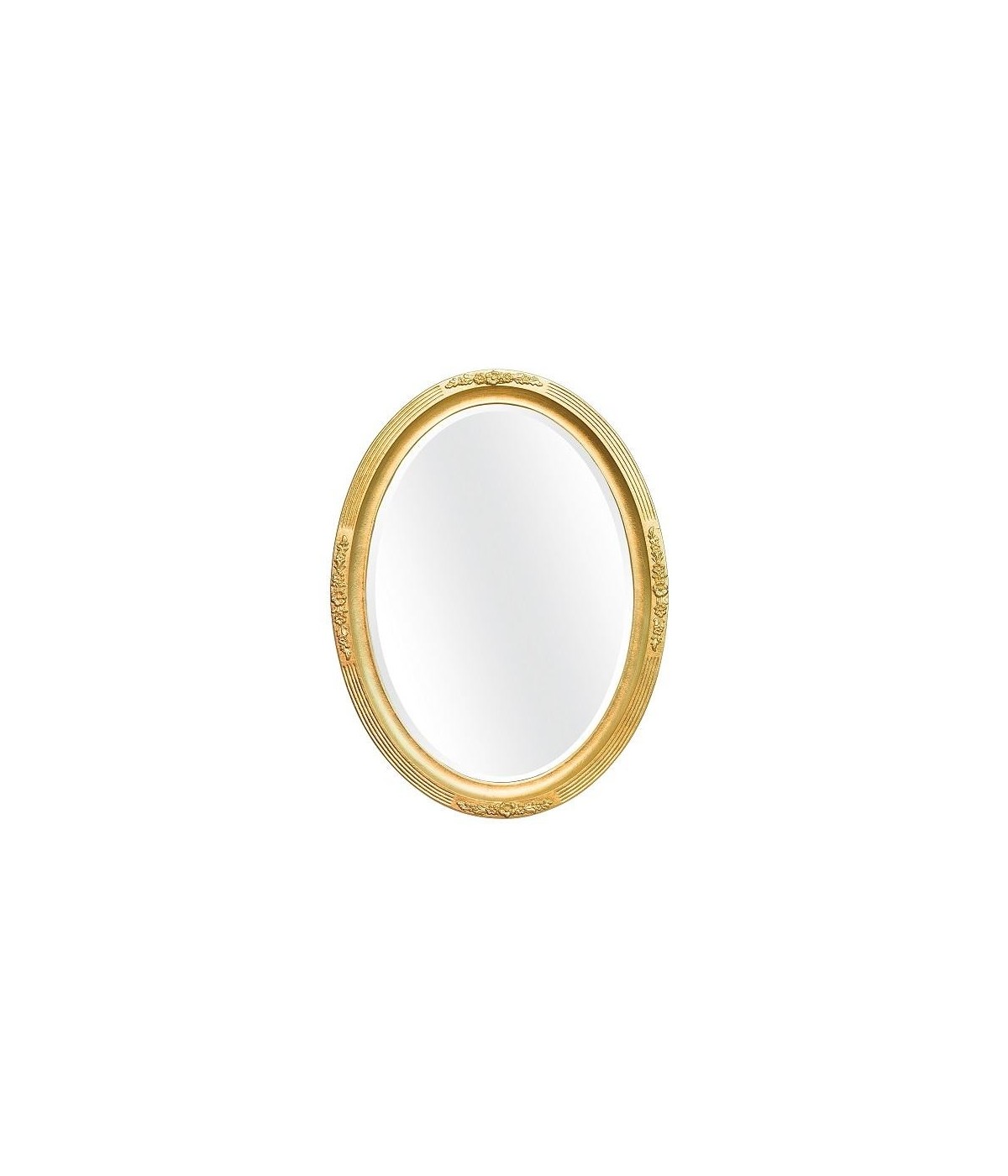 MOBILI2G - Specchiera in foglia oro ovale- Misure: l.60 x h.80 x p.5