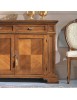 MOBILI 2G -  Soggiorno Classico Completo Legno spina pesce Bassano segreto VISTA FRONTALE CREDENZA