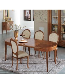 MOBILI 2G -  Soggiorno Classico Completo Legno spina pesce Bassano segreto VISTA FRONTALE TAVOLO