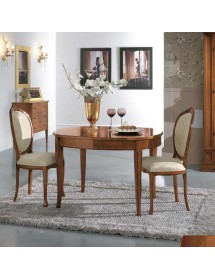 MOBILI 2G -  Soggiorno Classico Completo Legno spina pesce Bassano segreto VISTA FRONTALE TAVOLO