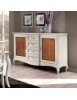 MOBILI 2G - Soggiorno Classico completo Legno intarsiato bicolore shabby VISTA FRONTALE CREDENZA