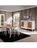 MOBILI 2G - Soggiorno Classico completo Legno intarsiato bicolore shabby VISTA FRONTALE TAVOLO