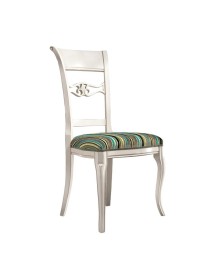 MOBILI 2G -  Soggiorno Classico completo Legno intarsiato bicolore shabby VISTA FRONTALE SEDIA