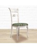 MOBILI 2G - Soggiorno Classico completo Legno intarsiato bicolore shabby VISTA FRONTALE SEDIA