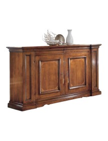 MOBILI 2G - Credenza classica 2 porte 2 cassetti legno bassano intarsio 206X55x120 vista frontale