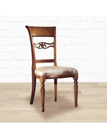 MOBILI 2G - Sedia classica imbottita tessuto legno bassano 52x60x105 vista frontale