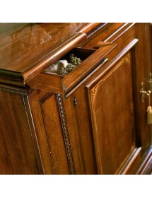MOBILI 2G -  Soggiorno Classico Completo Legno intarsio Bassano vista frontale