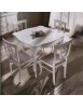 MOBILI 2G - Tavolo quadrato fisso legno bianco shabby 100X100x78 vista frontale