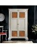 MOBILI 2G - Armadio dispensa 2 porte Legno bicolore shabby 143x56x210 vista frontale