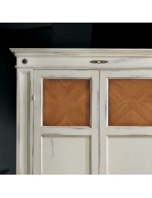 MOBILI 2G - Armadio dispensa 2 porte Legno bicolore shabby 143x56x210 vista frontale