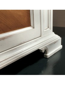 MOBILI 2G - Armadio dispensa 2 porte Legno bicolore shabby 143x56x210 vista frontale