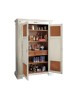 MOBILI 2G - Armadio dispensa 2 porte Legno bicolore shabby 143x56x210 vista frontale