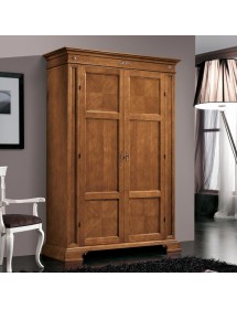 MOBILI 2G - Armadio classico 2 porte 2 cassetti Legno bassano 143x56x210 vista frontale