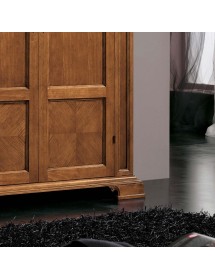 MOBILI 2G - Armadio classico 2 porte 2 cassetti Legno bassano 143x56x210 vista frontale